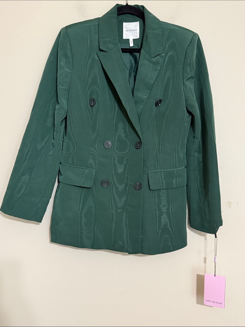 Avec Les Filles Forest Green Double-Breasted Blazer women L event office Y2K